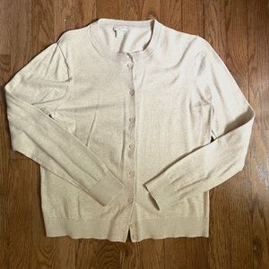 J Crew Factory Caryn Cardigan, heather oatmeal, size L